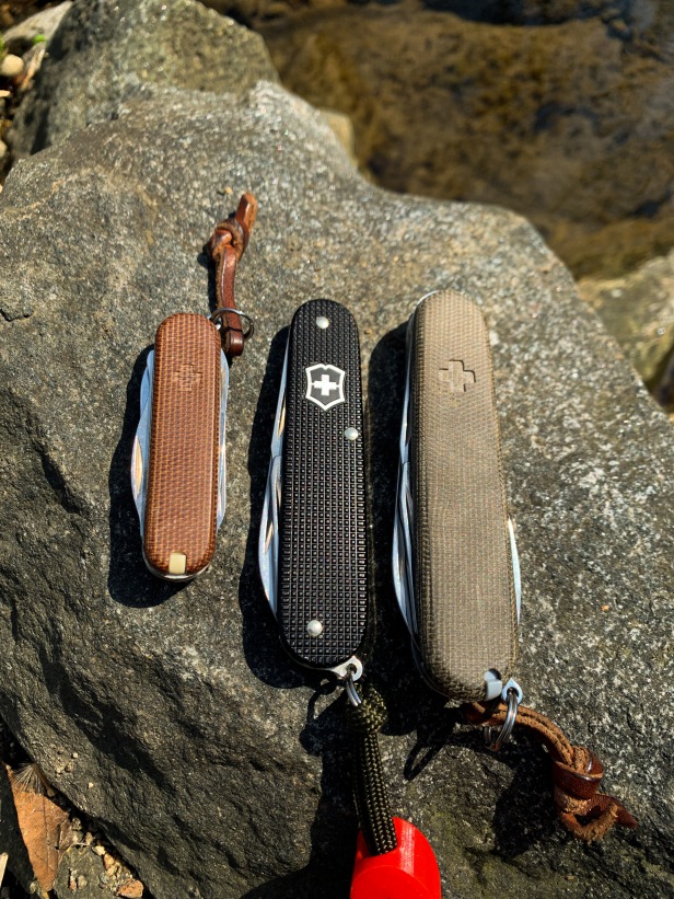 Victorinox Rambler, Cadet, and Tinker Swiss army knives multi-tools.