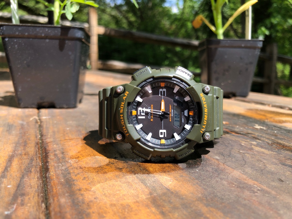 Casio Men's Tough Solar Sport Combination Watch in green