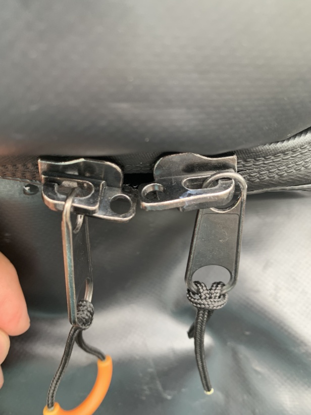 RoofBag Zippers showing location for a lock.
